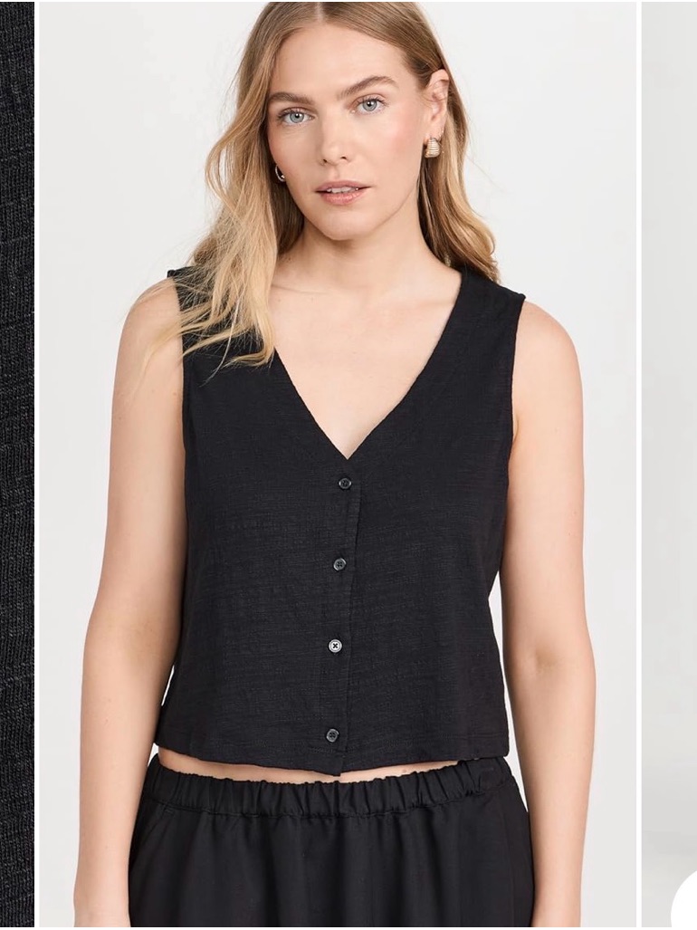Z Supply Solace Top/ Button Front Crop Tank
